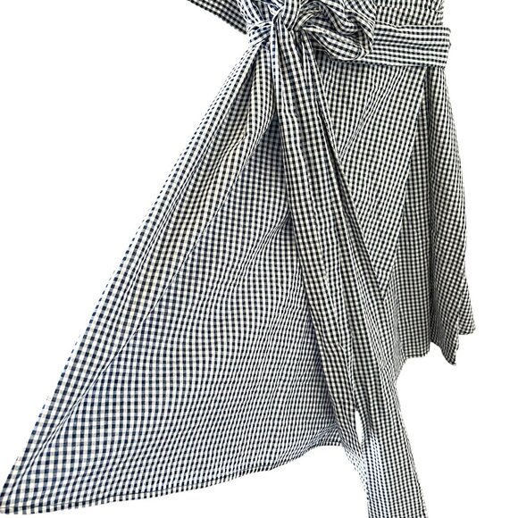 Eloquii NEW Navy & White Gingham Wrap Dress Size 26 - Picture 6 of 12